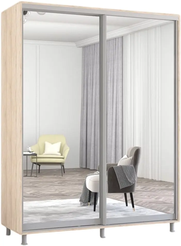 Dulap-cupe Mobildor Aron-S 2 usi oglinda 160x210x60 (Sonoma Oak) - 2