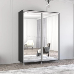 Шкаф-купе Mobildor Aron-S 2 зеркальные двери 180x200x60 (Anthracite)