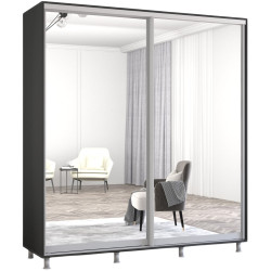 Dulap-cupe Mobildor Aron-S 2 usi oglinda 200x230x60 (Anthracite) Thumb