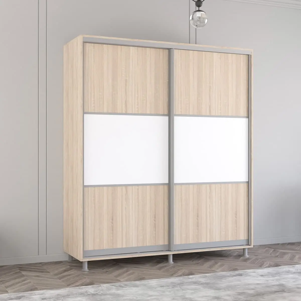 Dulap-cupe Mobildor Aron-S K 190x230x60 (Sonoma Oak/White)