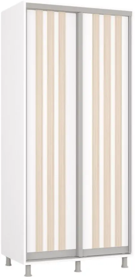 Dulap-cupe Mobildor Aron cu lamele 100x210x60 (White/Sonoma Oak) - 2