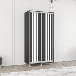 Dulap-cupe Mobildor Aron cu lamele 100x230x60 (Anthracite/White)