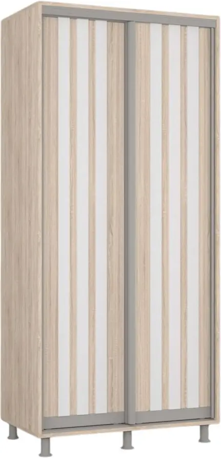 Dulap-cupe Mobildor Aron cu lamele 100x240x60 (Sonoma Oak/White) - 2