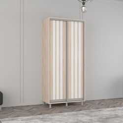 Dulap-cupe Mobildor Aron cu lamele 100x240x60 (Sonoma Oak/White)