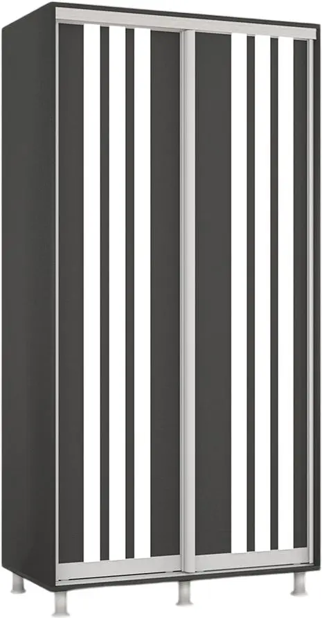 Dulap-cupe Mobildor Aron cu lamele 110x220x60 (Anthracite/White) - 2