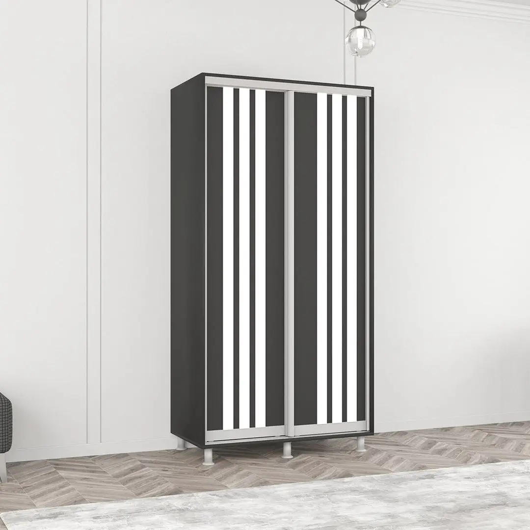 Dulap-cupe Mobildor Aron cu lamele 110x220x60 (Anthracite/White)