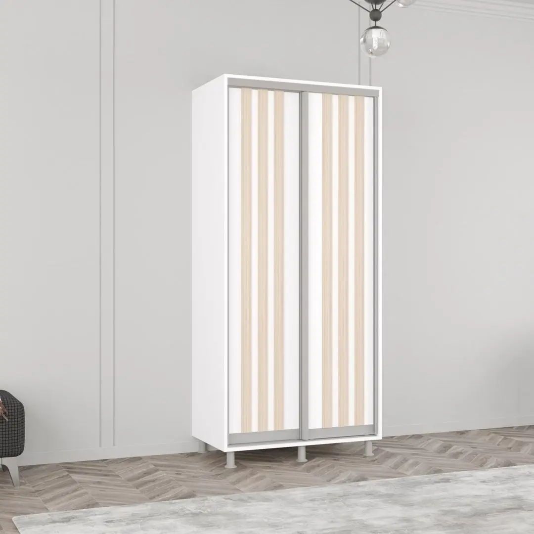 Dulap-cupe Mobildor Aron cu lamele 110x220x60 (White/Sonoma Oak)