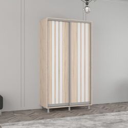 Dulap-cupe Mobildor Aron cu lamele 120x230x60 (Sonoma Oak/White)