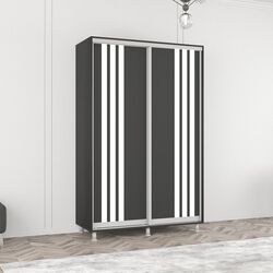 Dulap-cupe Mobildor Aron cu lamele 130x200x60 (Anthracite/White)