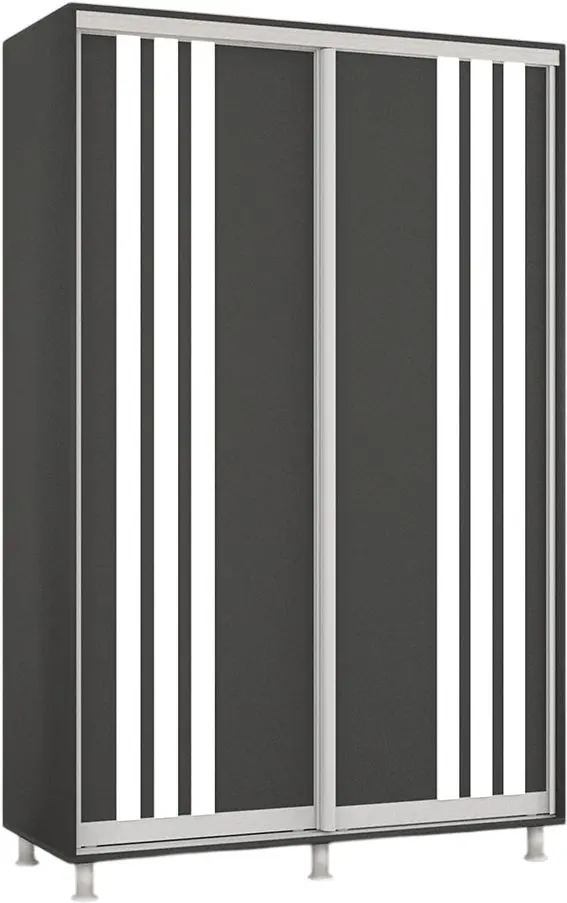 Dulap-cupe Mobildor Aron cu lamele 130x210x60 (Anthracite/White) - 2