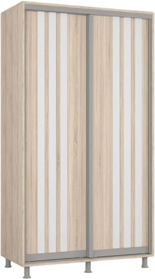 Dulap-cupe Mobildor Aron cu lamele 130x220x60 (Sonoma Oak/White) - 2