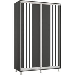 Dulap-cupe Mobildor Aron cu lamele 140x200x60 (Anthracite/White) Thumb