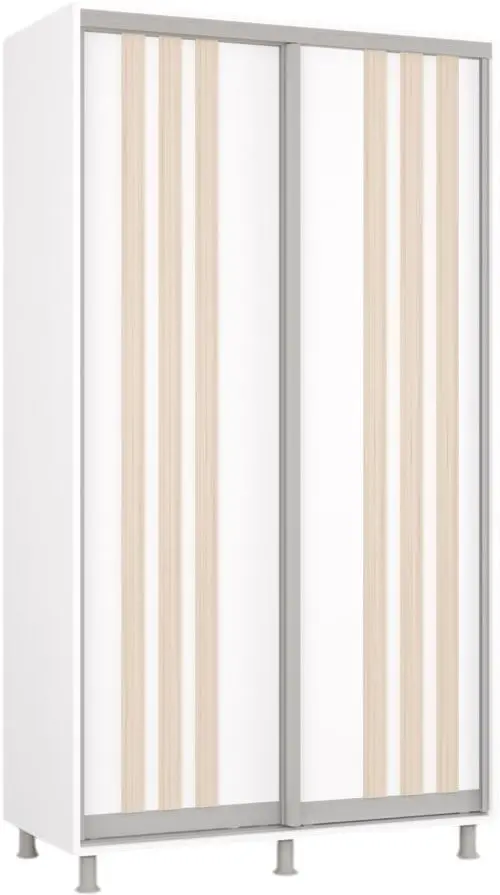 Dulap-cupe Mobildor Aron cu lamele 140x200x60 (White/Sonoma Oak) - 2