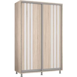 Dulap-cupe Mobildor Aron cu lamele 140x240x60 (Sonoma Oak/White) Thumb