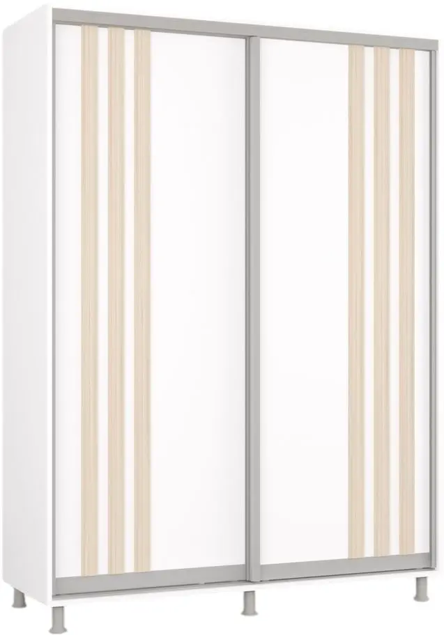 Dulap-cupe Mobildor Aron cu lamele 150x200x60 (White/Sonoma Oak) - 2