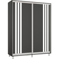 Dulap-cupe Mobildor Aron cu lamele 160x220x60 (Anthracite/White) Thumb