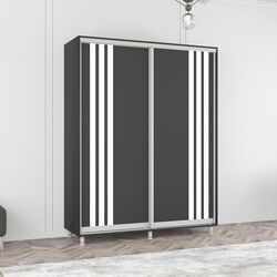 Dulap-cupe Mobildor Aron cu lamele 160x240x60 (Anthracite/White)