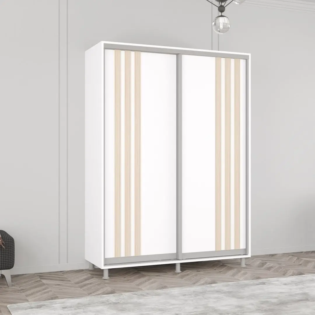 Dulap-cupe Mobildor Aron cu lamele 160x240x60 (White/Sonoma Oak)