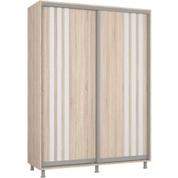 Dulap-cupe Mobildor Aron cu lamele 170x200x60 (Sonoma Oak/White) Thumb