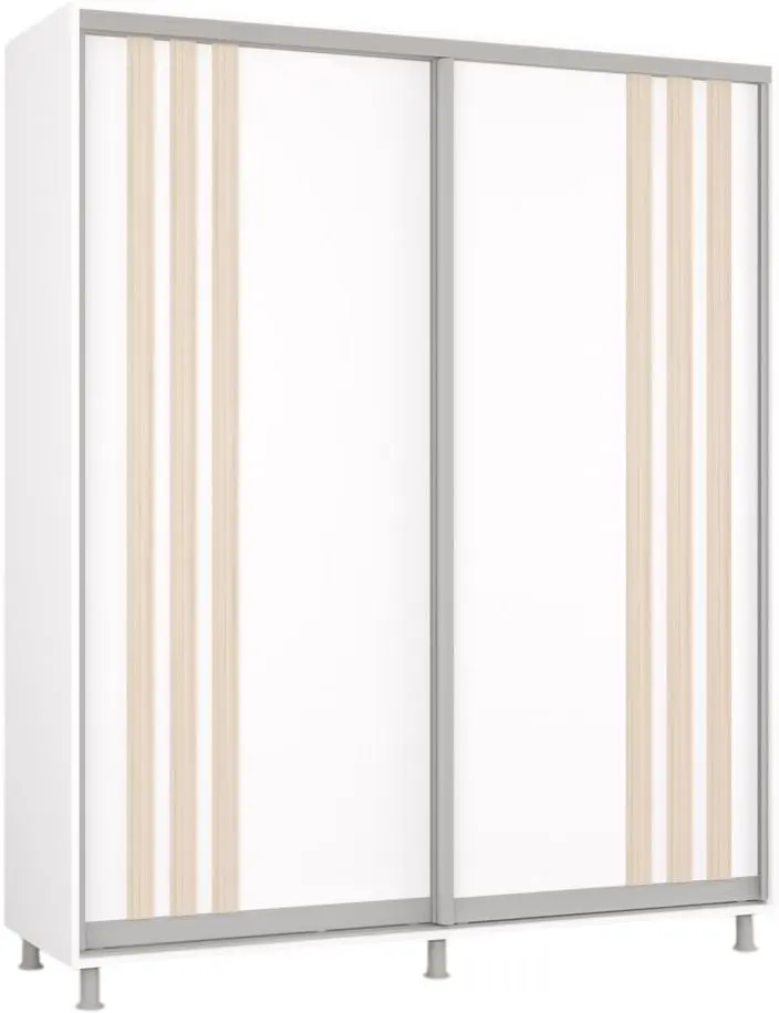 Dulap-cupe Mobildor Aron cu lamele 180x230x60 (White/Sonoma Oak) - 2