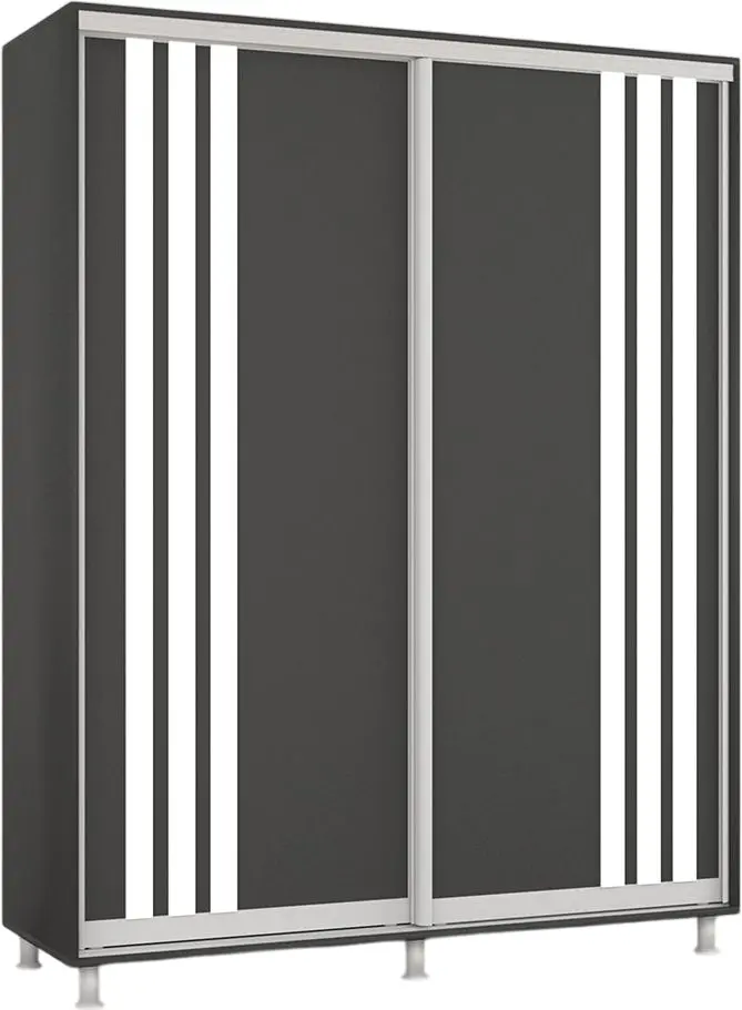 Dulap-cupe Mobildor Aron cu lamele 180x240x60 (Anthracite/White) - 2