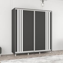 Dulap-cupe Mobildor Aron cu lamele 190x200x60 (Anthracite/White)