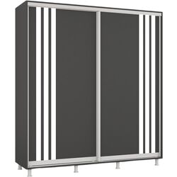 Dulap-cupe Mobildor Aron cu lamele 190x230x60 (Anthracite/White) Thumb