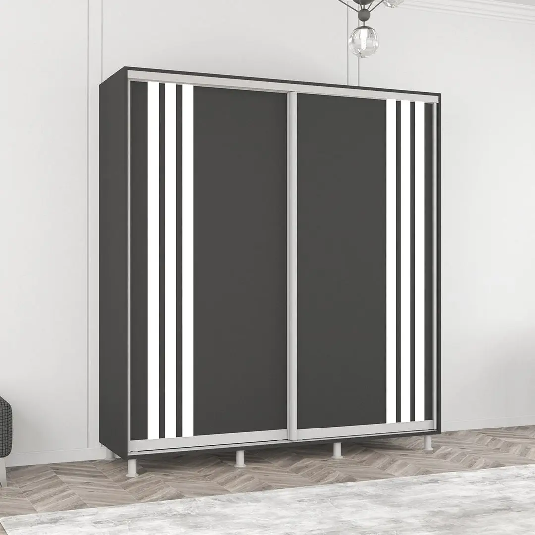 Dulap-cupe Mobildor Aron cu lamele 190x230x60 (Anthracite/White)