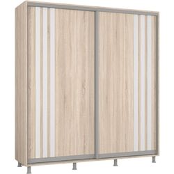 Dulap-cupe Mobildor Aron cu lamele 190x230x60 (Sonoma Oak/White) Thumb
