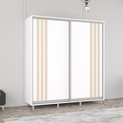 Dulap-cupe Mobildor Aron cu lamele 190x240x60 (White/Sonoma Oak)