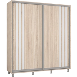 Dulap-cupe Mobildor Aron cu lamele 200x200x60 (Sonoma Oak/White) Thumb