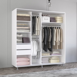 Dulap-cupe Mobildor Aron cu lamele 210x230x60 (White/Sonoma Oak) Thumb