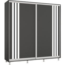 Dulap-cupe Mobildor Aron cu lamele 220x220x60 (Anthracite/White) Thumb