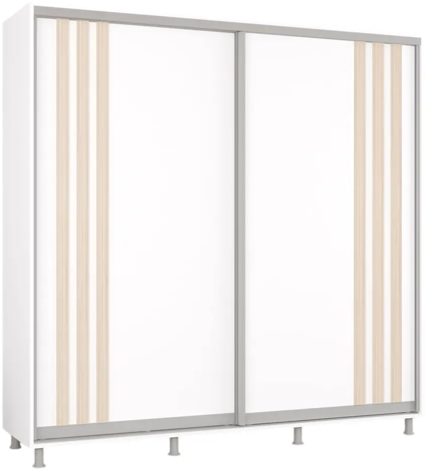 Dulap-cupe Mobildor Aron cu lamele 220x230x60 (White/Sonoma Oak) - 2