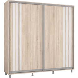 Шкаф-купе Mobildor Aron с ламелями 230x240x60 (Sonoma Oak/White) Thumb