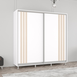 Dulap-cupe Mobildor Aron cu lamele 230x240x60 (White/Sonoma Oak)