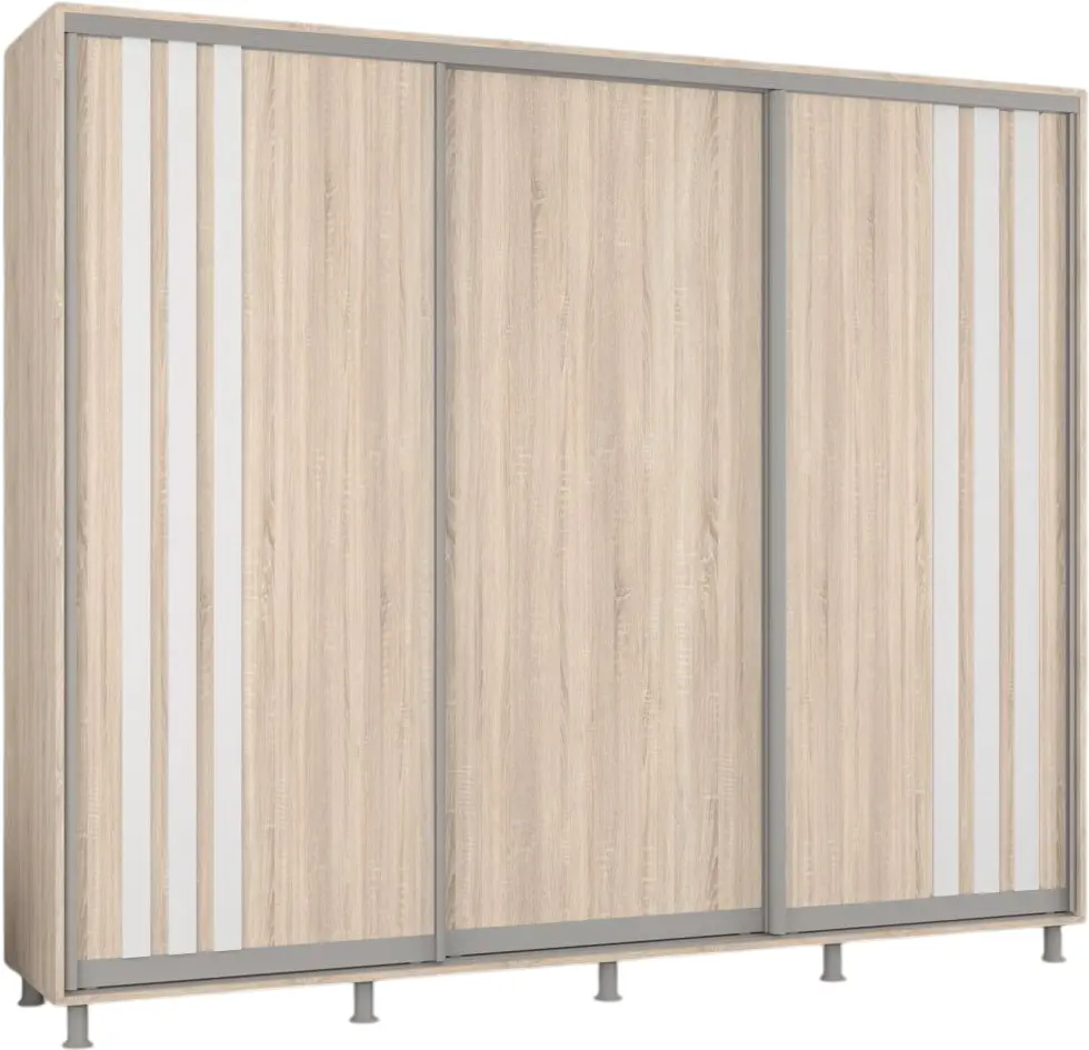 Dulap-cupe Mobildor Aron cu lamele 240x240x60 (Sonoma Oak/White) - 2