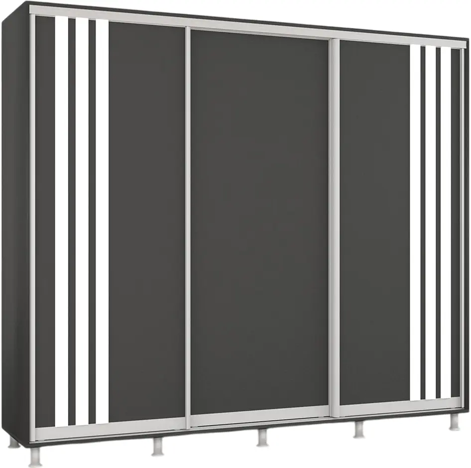 Dulap-cupe Mobildor Aron cu lamele 250x200x60 (Anthracite/White) - 2