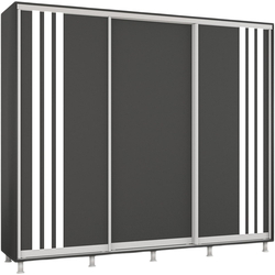 Dulap-cupe Mobildor Aron cu lamele 250x230x60 (Anthracite/White) Thumb