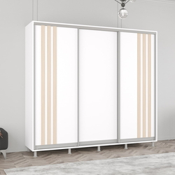 Dulap-cupe Mobildor Aron cu lamele 250x240x60 (White/Sonoma Oak)