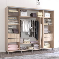 Dulap-cupe Mobildor Aron cu lamele 260x210x60 (Sonoma Oak/White) Thumb