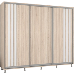 Dulap-cupe Mobildor Aron cu lamele 260x220x60 (Sonoma Oak/White) Thumb