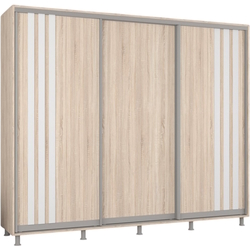 Dulap-cupe Mobildor Aron cu lamele 260x240x60 (Sonoma Oak/White) Thumb