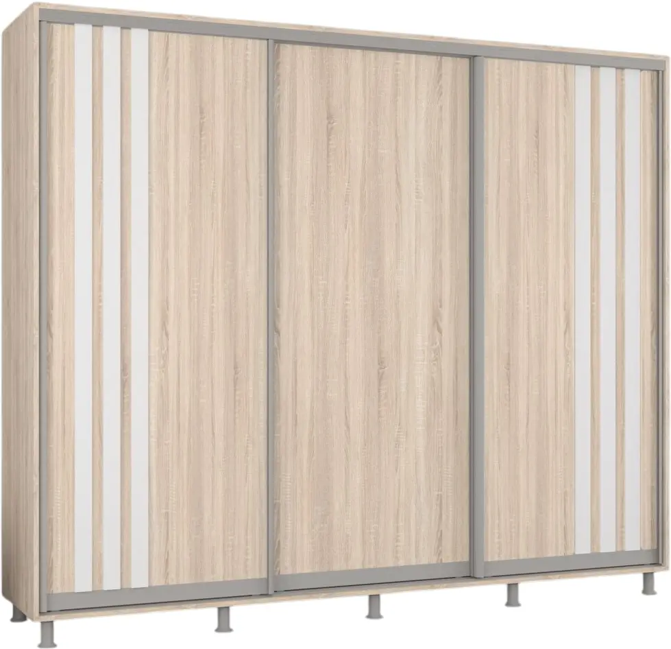 Dulap-cupe Mobildor Aron cu lamele 260x240x60 (Sonoma Oak/White) - 2