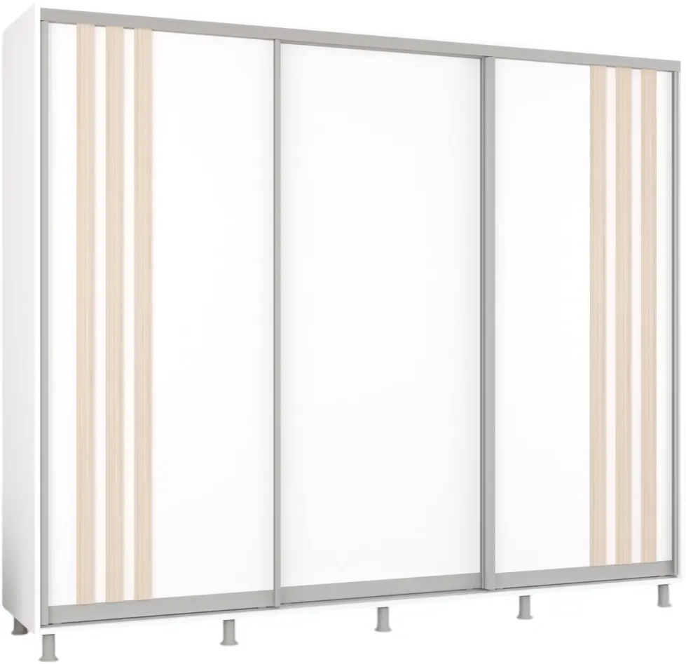 Dulap-cupe Mobildor Aron cu lamele 260x240x60 (White/Sonoma Oak) - 2