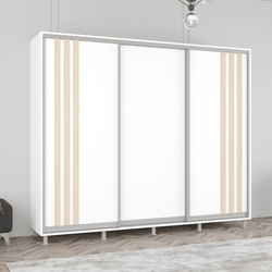 Dulap-cupe Mobildor Aron cu lamele 260x240x60 (White/Sonoma Oak)