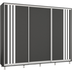 Dulap-cupe Mobildor Aron cu lamele 270x200x60 (Anthracite/White) Thumb