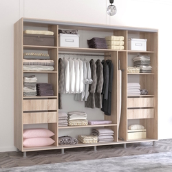 Dulap-cupe Mobildor Aron cu lamele 270x240x60 (Sonoma Oak/White) Thumb