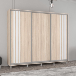 Dulap-cupe Mobildor Aron cu lamele 270x240x60 (Sonoma Oak/White)