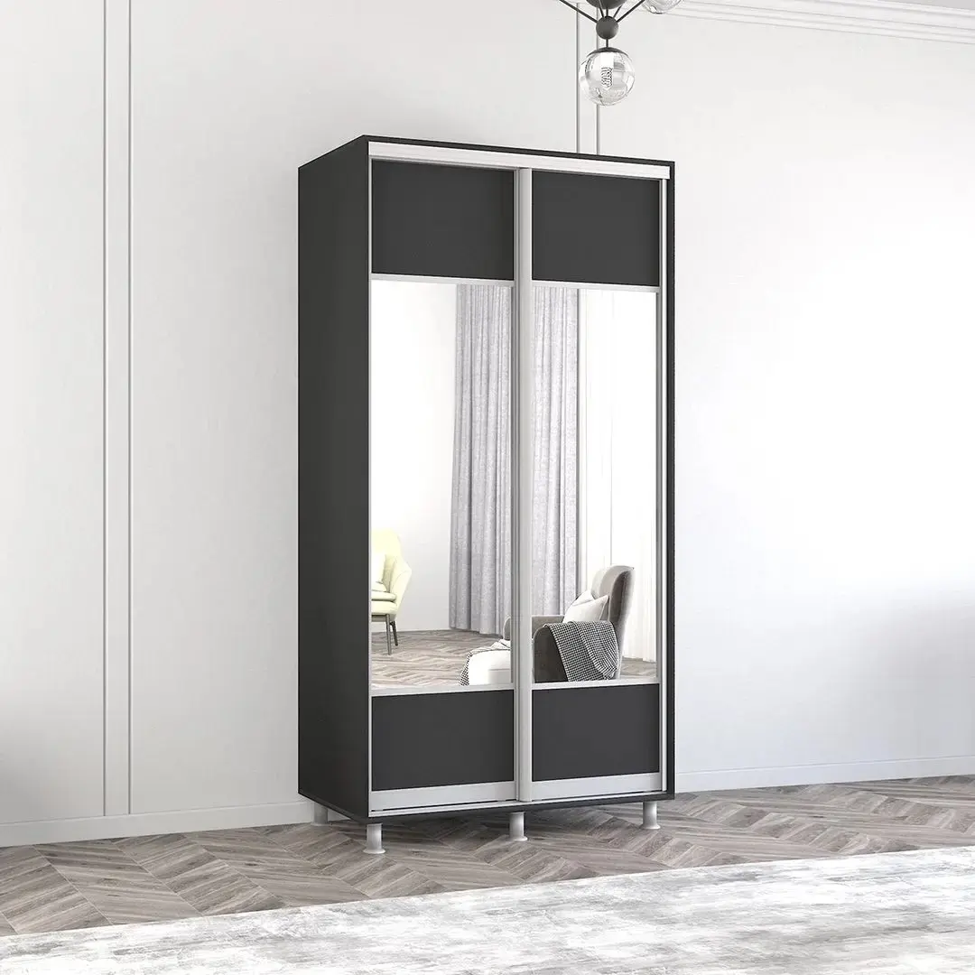 Dulap-cupe Mobildor Aron-S cu oglinda K1 100x240x60 (Anthracite)